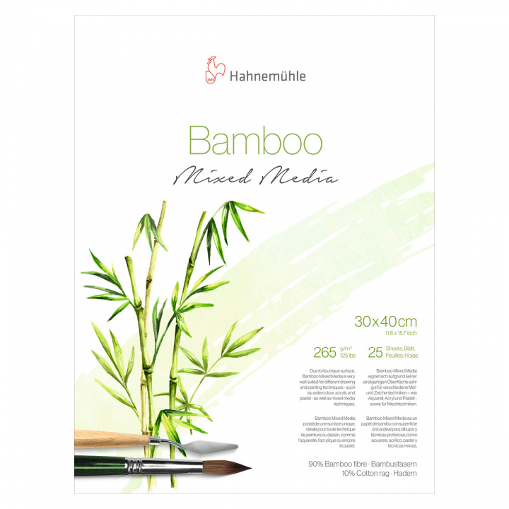 Mixed Media Bamboo, 265 g, 30x40 cm in der Gruppe Papier & Blöcke / Künstlerblöcke / Mischtechnikblock bei Pen Store (108083)