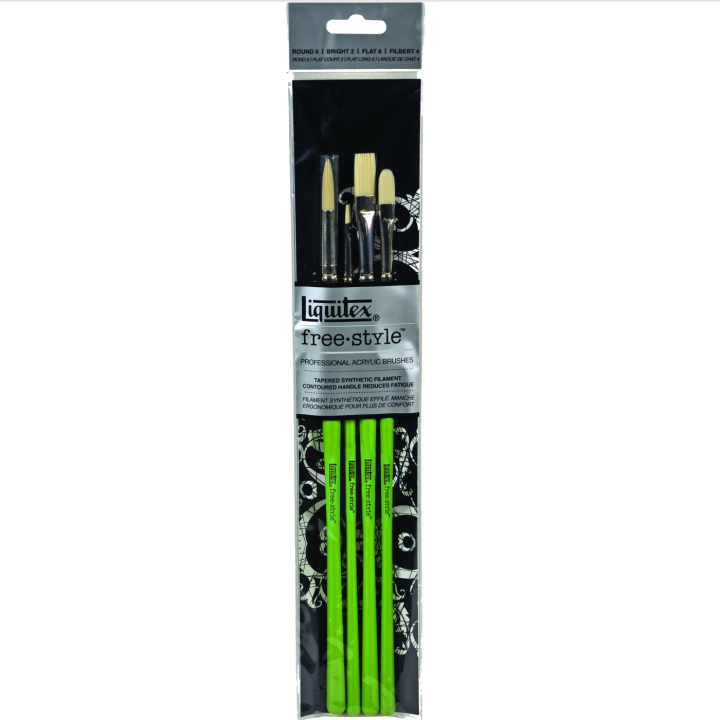 Synthetischer Pinsel Freestyle Traditional 4er-Set in der Gruppe Künstlerbedarf / Pinsel / Acrylpinsel bei Pen Store (108266)