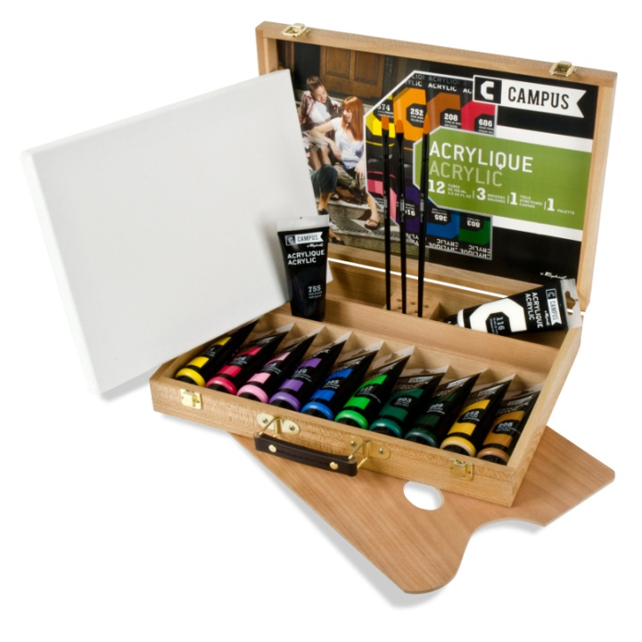 Acrylfarbenset Campus 12 × 100 ml Tuben in der Gruppe Künstlerbedarf / Künstlerfarben / Acrylfarbe bei Pen Store (108326)