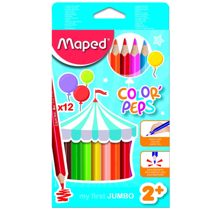 Color'Peps Buntstifte Jumbo 12er-Set (ab 2 Jahren) in der Gruppe Kids / Stifte für Kinder / Buntstifte für Kinder bei Pen Store (108767)