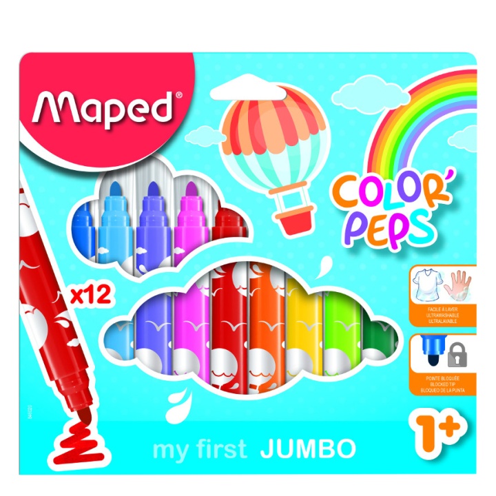 Color'Peps Filzstifte Jumbo 12er-Set (ab 1 Jahr) in der Gruppe Kids / Stifte für Kinder / Filzstifte für Kinder bei Pen Store (108771)