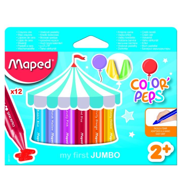 Color'Peps Wachsmalkreide 12er-Set Jumbo (ab 2 Jahren) in der Gruppe Kids / Stifte für Kinder / Kreidestiften für Kinder bei Pen Store (108775)