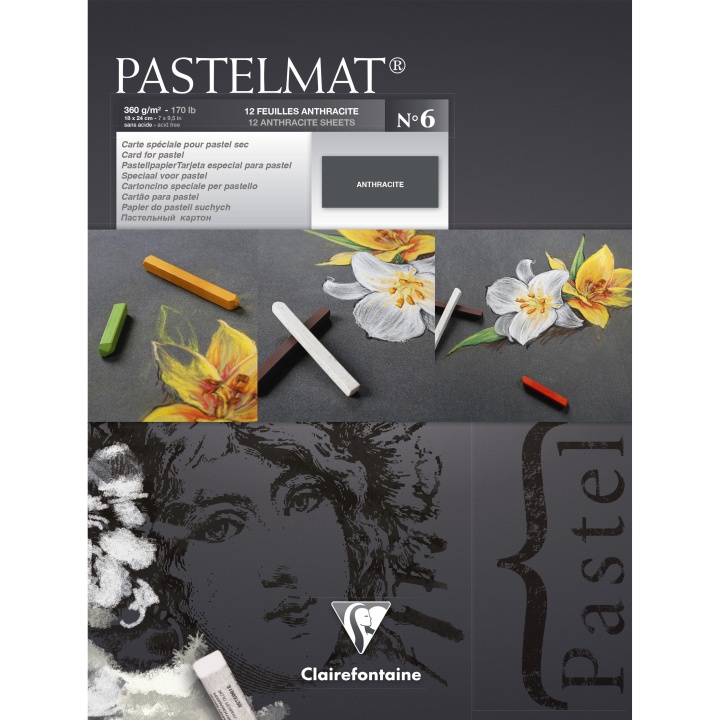 Pastelmat Künstlerblock Anthracite 18 × 24 cm in der Gruppe Papier & Blöcke / Künstlerblöcke / Pastellzeichenblöcke bei Pen Store (110408)