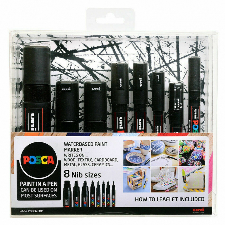 Posca Marker Black - Set of 8 in der Gruppe Stifte / Künstlerstifte / Marker bei Pen Store (110418)