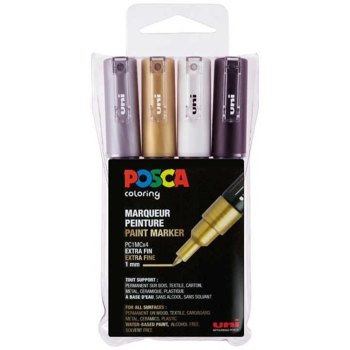 Posca PC-1M Metallic 4er-Set in der Gruppe Stifte / Künstlerstifte / Marker bei Pen Store (110420)