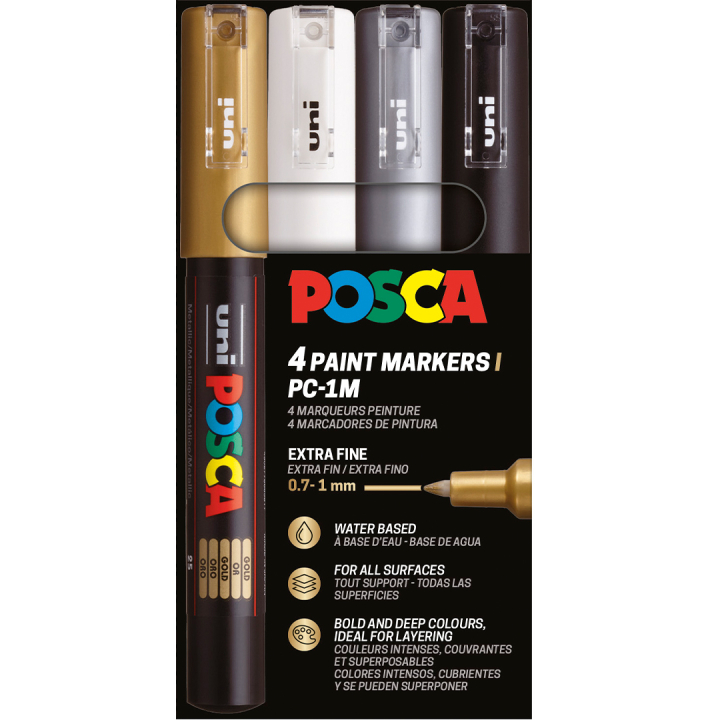 Posca PC-1MC Metallic 4er-Set in der Gruppe Stifte / Künstlerstifte / Marker bei Pen Store (110420)