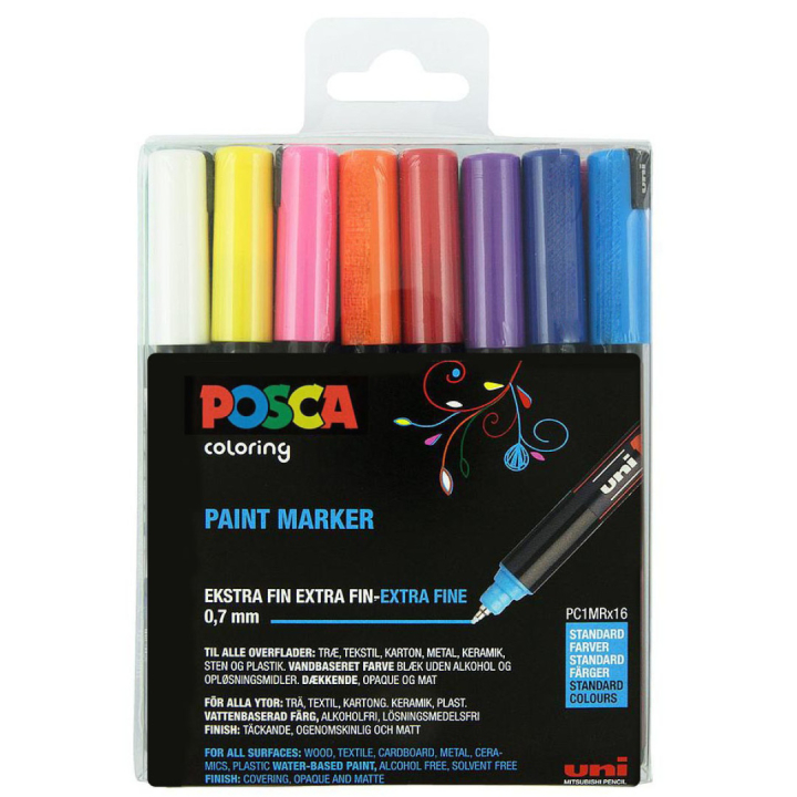 Posca PC-1MR Standard Colours 16er-Set in der Gruppe Stifte / Künstlerstifte / Marker bei Pen Store (110424)