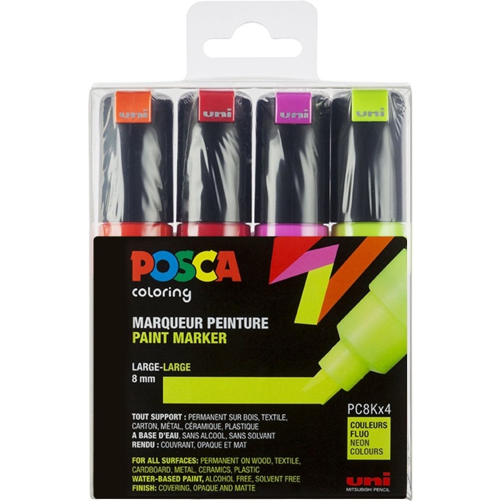 Posca PC-8K Neon 4er-Set in der Gruppe Stifte / Künstlerstifte / Marker bei Pen Store (110431)
