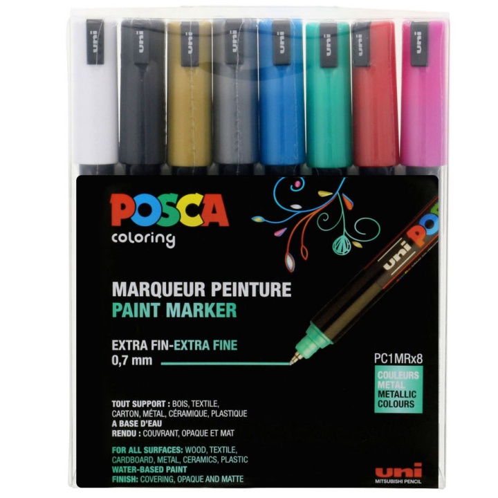 Posca PC-1MR Metallic 8er-Set in der Gruppe Stifte / Künstlerstifte / Marker bei Pen Store (110432)