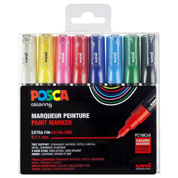 Posca PC-1MC Standard Colours 8er-Set in der Gruppe Stifte / Künstlerstifte / Marker bei Pen Store (110436)