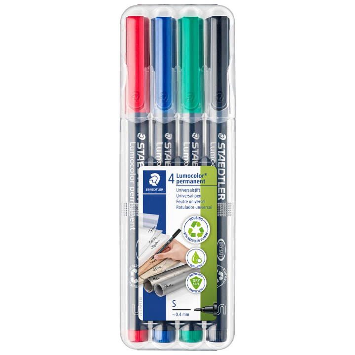 4er-Pack Lumocolor Permanent Superfine in der Gruppe Stifte / Etikettierung und Büro / Markierstifte bei Pen Store (110759)