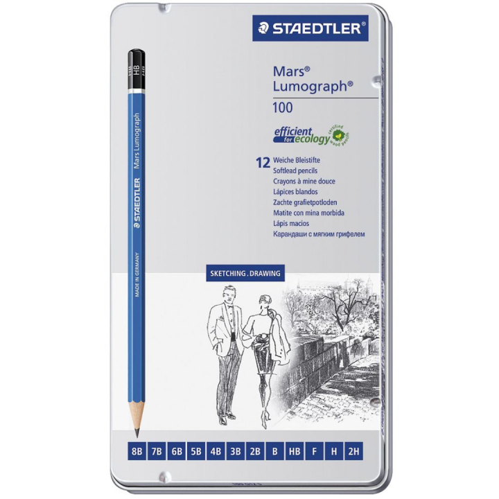 Mars Lumograph 12er-Set Sketching in der Gruppe Künstlerbedarf / Buntstifte und Bleistifte / Grafit- und Bleistifte bei Pen Store (110872)