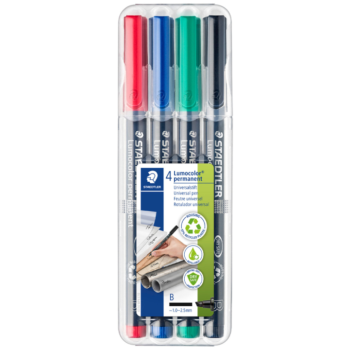 4er-Pack Lumocolor Permanent Broad in der Gruppe Stifte / Etikettierung und Büro / Markierstifte bei Pen Store (110982)