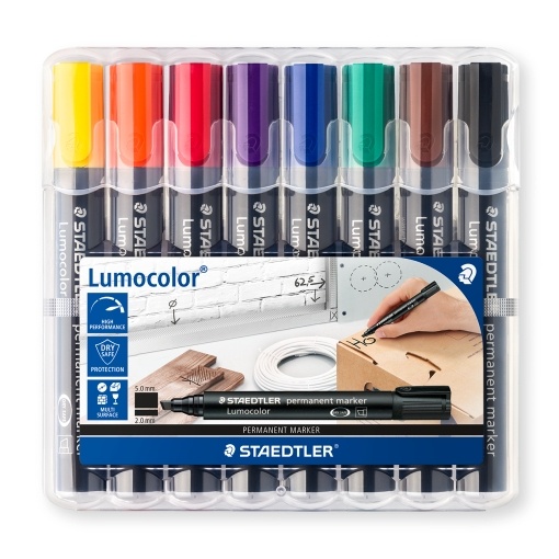 8er-Pack Lumocolor Permanent schräg geschnitten in der Gruppe Stifte / Etikettierung und Büro / Markierstifte bei Pen Store (111001)