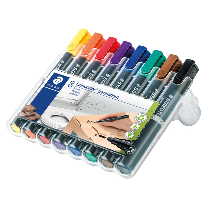 8er-Pack Lumocolor Permanent 2 mm in der Gruppe Stifte / Etikettierung und Büro / Markierstifte bei Pen Store (111006)