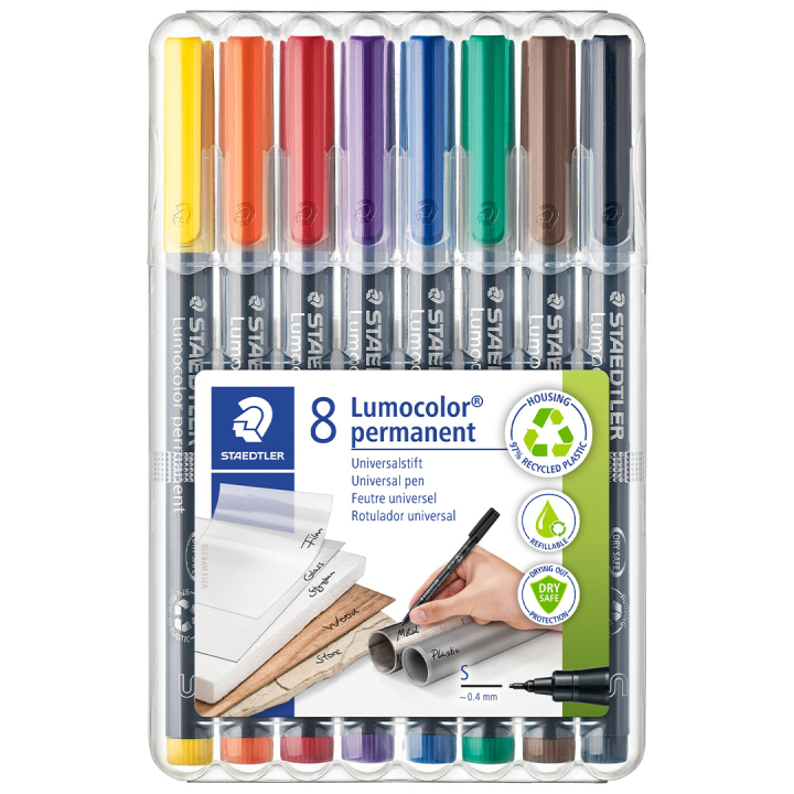 8er-Pack Lumocolor Permanent Superfine in der Gruppe Stifte / Etikettierung und Büro / Markierstifte bei Pen Store (111072)