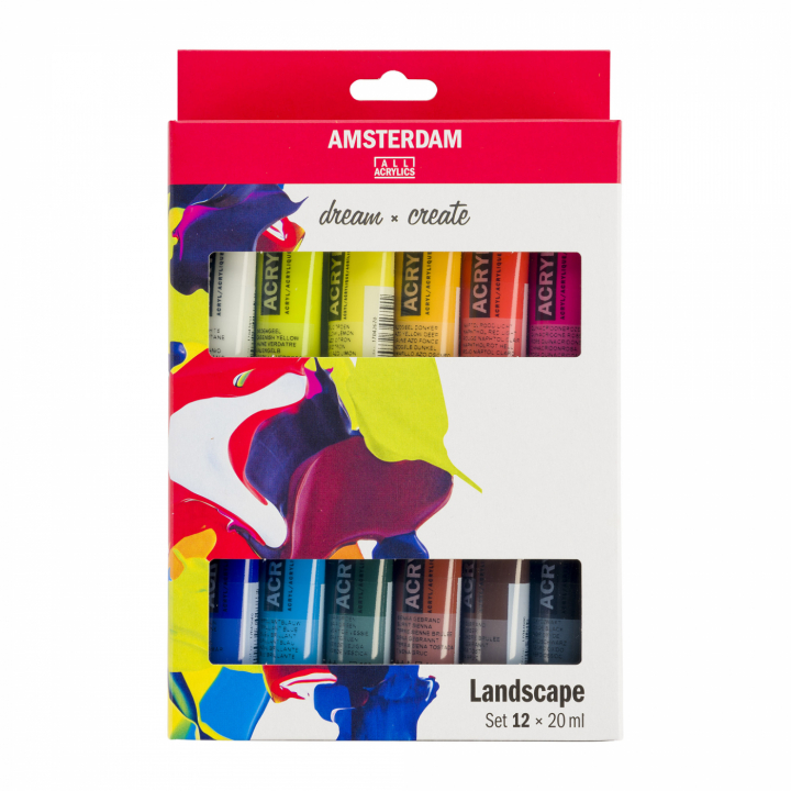Amsterdam Acrylfarbe Landscape Set 12 × 20 ml in der Gruppe Künstlerbedarf / Künstlerfarben / Acrylfarbe bei Pen Store (111750)