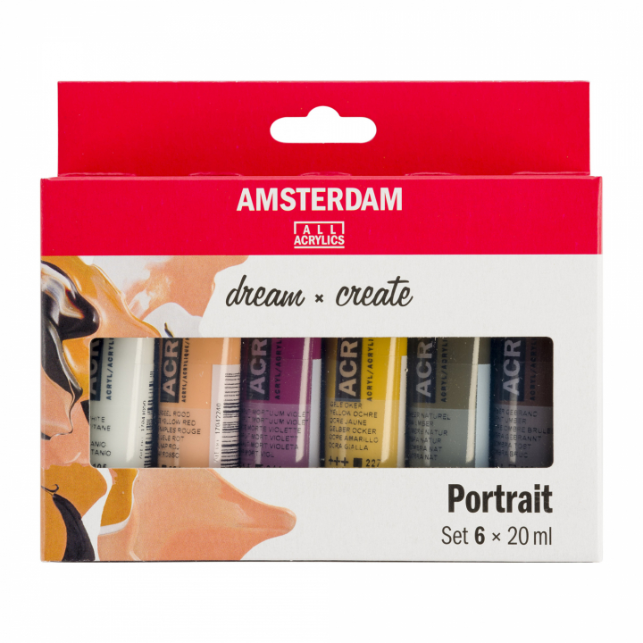 Amsterdam Acrylfarbe Portrait Set 6 x 20 ml in der Gruppe Künstlerbedarf / Künstlerfarben / Acrylfarbe bei Pen Store (111754)