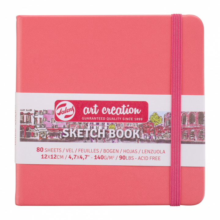 Sketchbook Coral Red 12x12 cm in der Gruppe Papier & Blöcke / Künstlerblöcke / Skizzenbücher bei Pen Store (111769)
