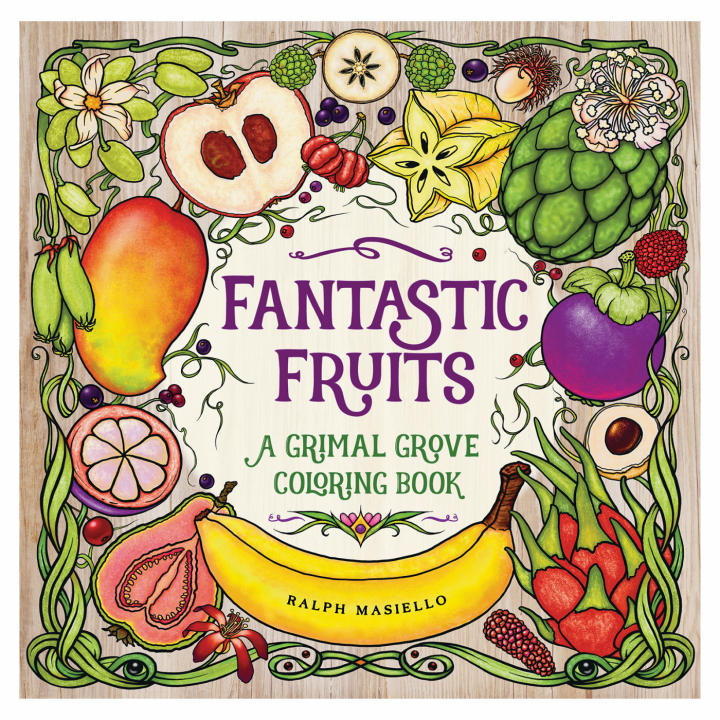 Fantastic Fruits – A Grimal Grove Coloring Book in der Gruppe Basteln & Hobby / Bücher / Malbücher für Erwachsene bei Pen Store (111851)