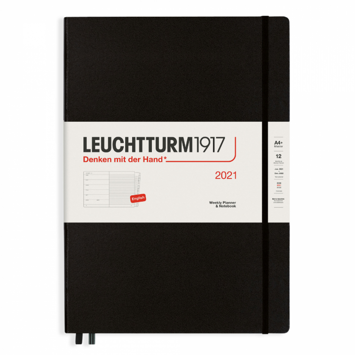 Calendar 2021 12M Weekly Planner A4 Black in der Gruppe Papier & Blöcke / Kalender und Terminkalender / 12 Monate Tageskalender bei Pen Store (112298)