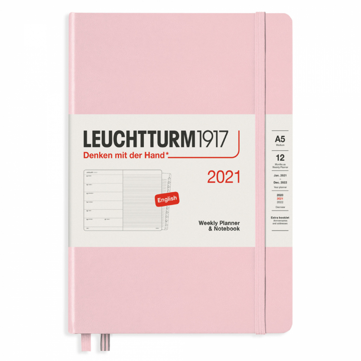 Calendar 2021 12M Weekly Planner A5 Powder in der Gruppe Papier & Blöcke / Kalender und Terminkalender / 12 Monate Tageskalender bei Pen Store (112312)