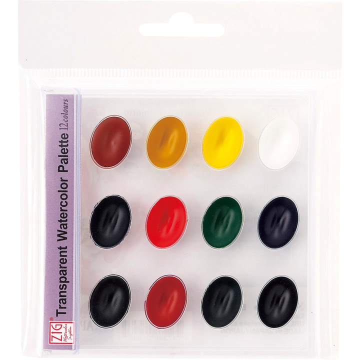 Watercolor System x 12 in der Gruppe Künstlerbedarf / Künstlerfarben / Aquarell / Aquarellfarbe im Napf bei Pen Store (112512)