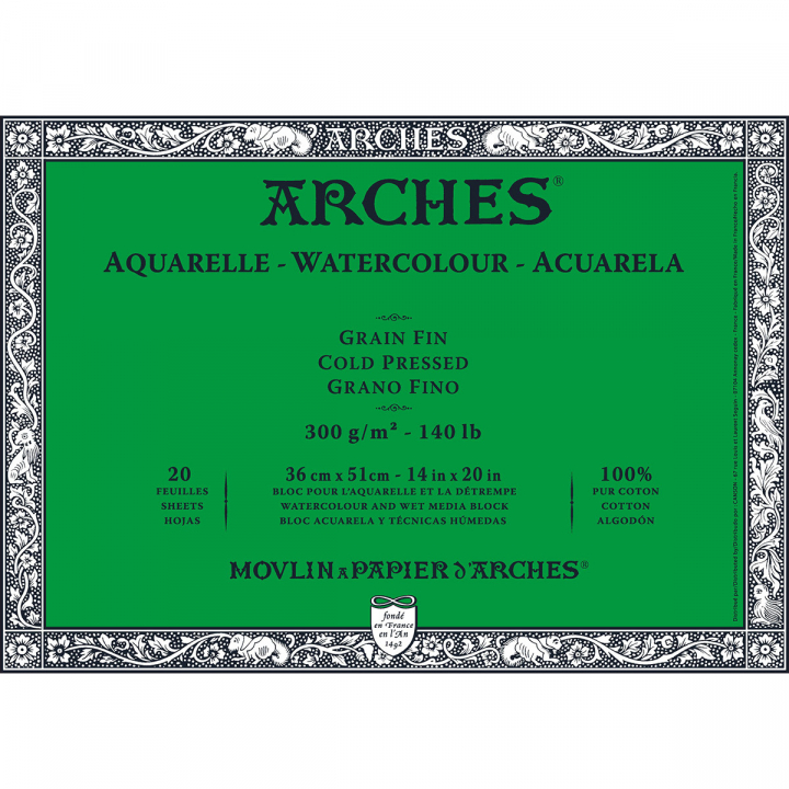 Aquarellpapier CP 300g 36x51cm in der Gruppe Papier & Blöcke / Künstlerblöcke / Aquarellpapier bei Pen Store (112536)