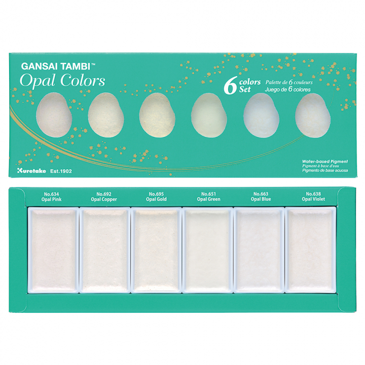 Gansai Tambi Akvarell 6er-Set Opal Colors in der Gruppe Künstlerbedarf / Künstlerfarben / Aquarell bei Pen Store (125135)