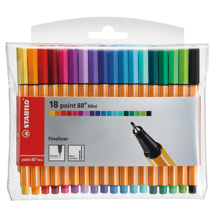 Point 88 Mini Fineliner 18er-Pack in der Gruppe Stifte / Schreiben / Fineliner bei Pen Store (125418)