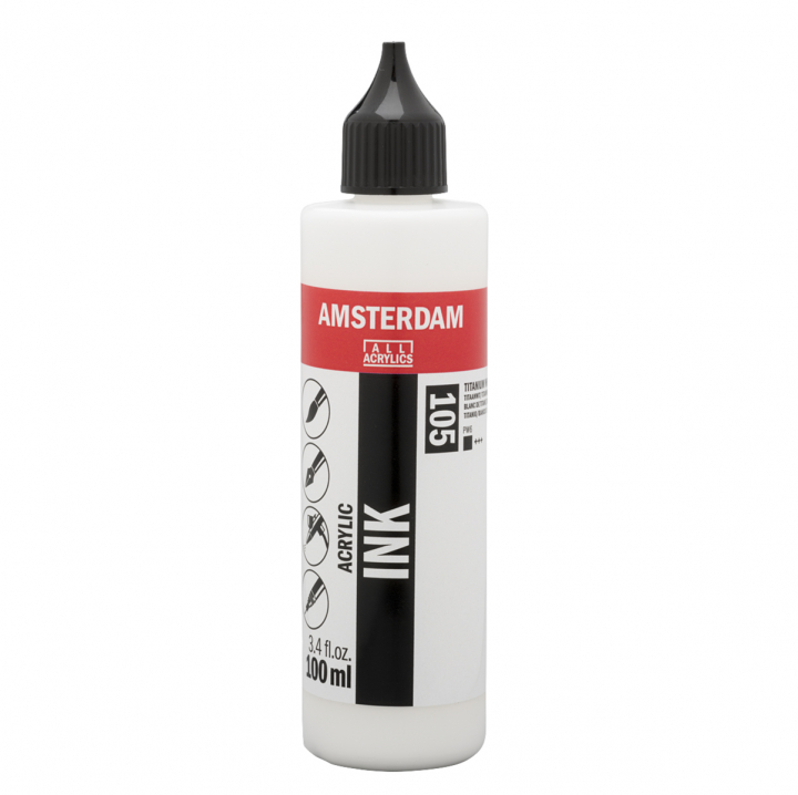 Acryltinte 100 ml Titanium White in der Gruppe Künstlerbedarf / Künstlerfarben / Acrylfarbe bei Pen Store (125675)