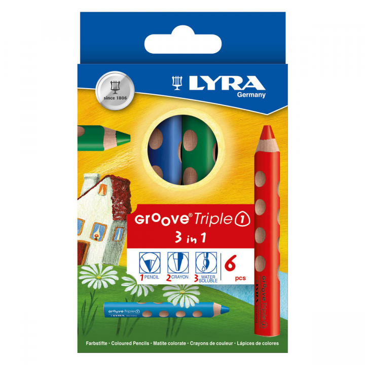 Groove TripleOne Buntstifte 6er-Pack in der Gruppe Kids / Stifte für Kinder / Buntstifte für Kinder bei Pen Store (125953)