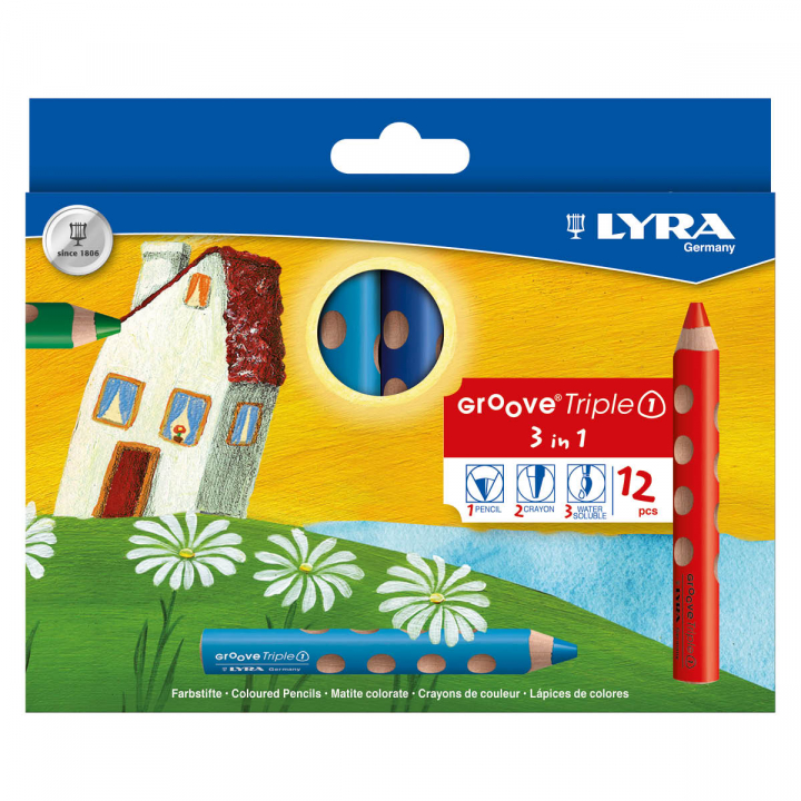 Groove TripleOne Buntstifte 12er-Pack in der Gruppe Kids / Stifte für Kinder / Buntstifte für Kinder bei Pen Store (125954)