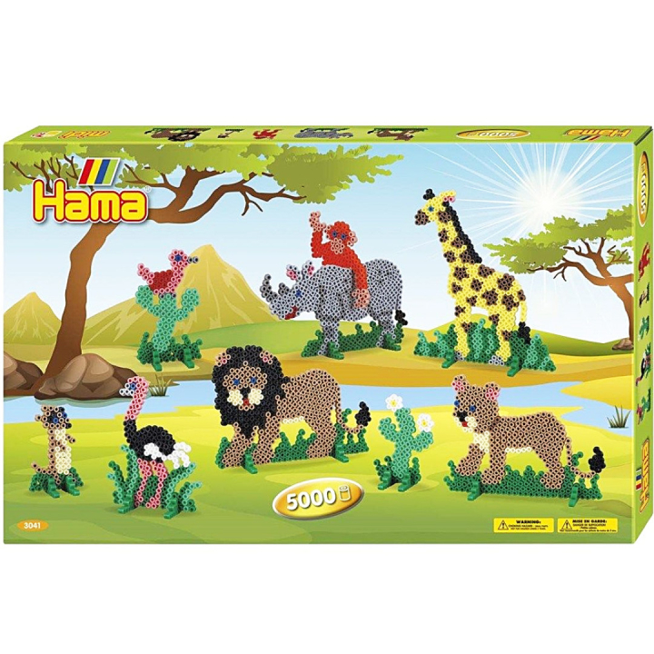 Midi-Perlen-Geschenkbox, Safari, 5000 Stk. in der Gruppe Kids / Spaß und Lernen / Bügelperlen & Steckplatten / DIY-Set Röhrenperlen bei Pen Store (126131)