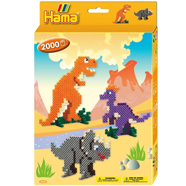 Midi-Perlen, Dinosaurier, 2000 Stk. in der Gruppe Kids / Spaß und Lernen / Bügelperlen & Steckplatten / DIY-Set Röhrenperlen bei Pen Store (126148)