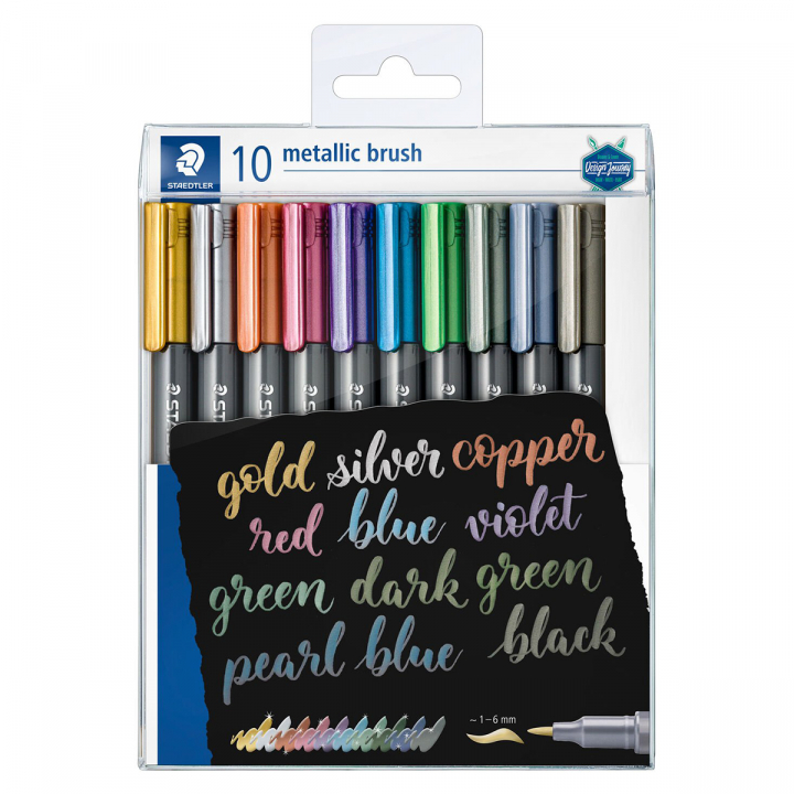 Marker Brush Metallic 10-pack in der Gruppe Stifte / Künstlerstifte / Pinselstifte bei Pen Store (126589)