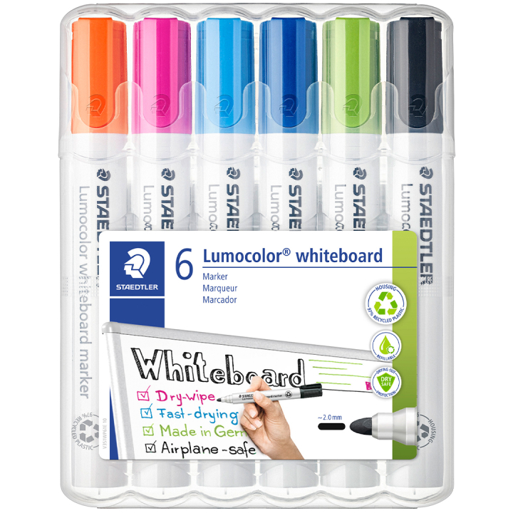 Lumocolor Whiteboard marker 6-pack 2 mm in der Gruppe Stifte / Etikettierung und Büro / Whiteboard Marker bei Pen Store (126606)