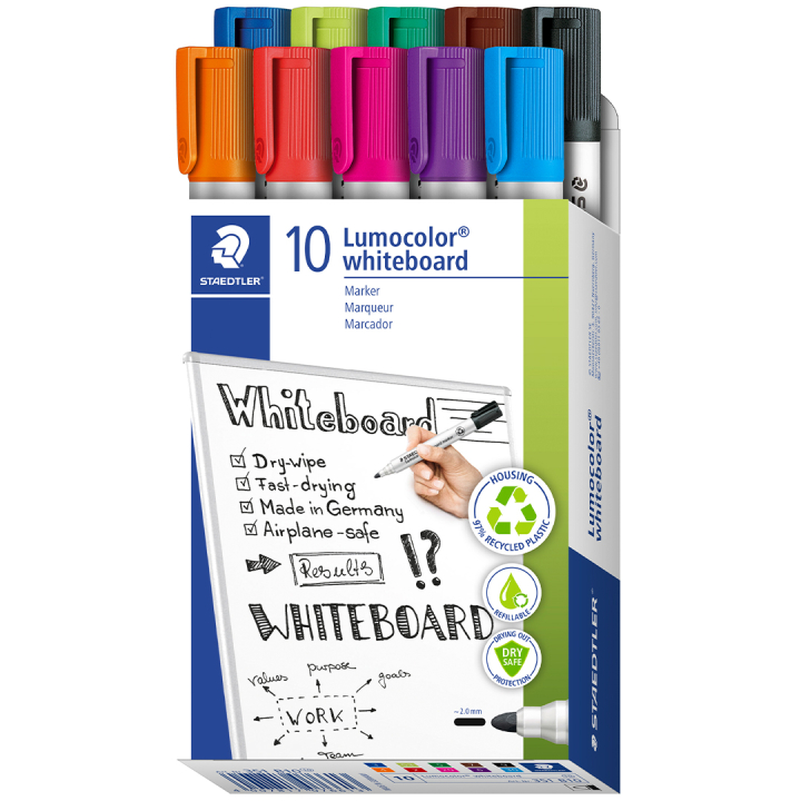 Lumocolor Whiteboard marker 10-pack 2 mm in der Gruppe Stifte / Etikettierung und Büro / Whiteboard Marker bei Pen Store (126607)