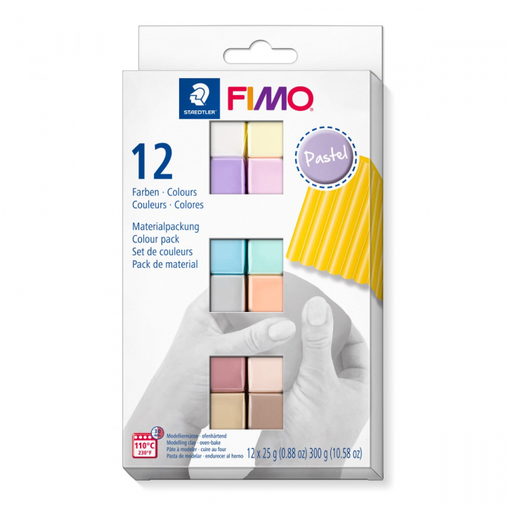 FIMO Soft Modelling Clay 12 x 25 g Pastel colours in der Gruppe Basteln & Hobby / Basteln / Modellieren bei Pen Store (126651)