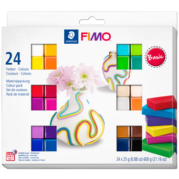 FIMO Soft Modelling Clay 24 x 25 g Basic colours in der Gruppe Basteln & Hobby / Basteln / Modellieren bei Pen Store (126654)