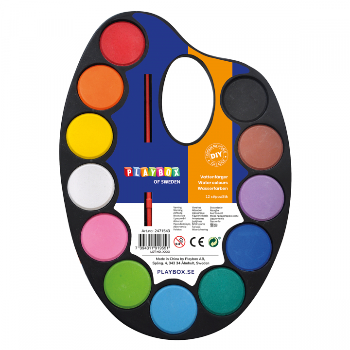 Aquarellfarben 12er-Set in der Gruppe Kids / Basteln für Kinder / Wasserfarben für Kinder bei Pen Store (126840)