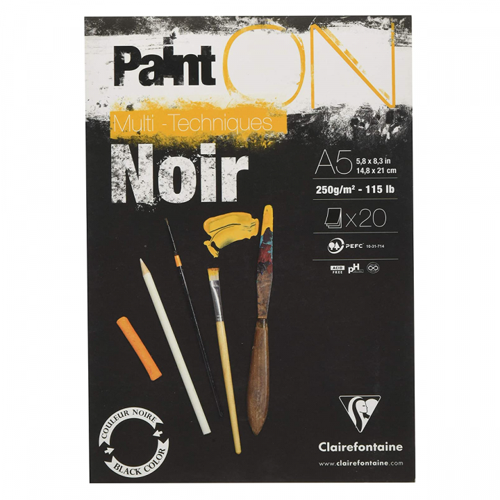 Paint'ON Multi-Techniques Black Noir A5 in der Gruppe Papier & Blöcke / Künstlerblöcke / Aquarellpapier bei Pen Store (127409)