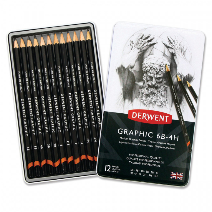 Graphic Bleistift 12er-Set 6B-4H in der Gruppe Künstlerbedarf / Buntstifte und Bleistifte / Grafit- und Bleistifte bei Pen Store (128167)