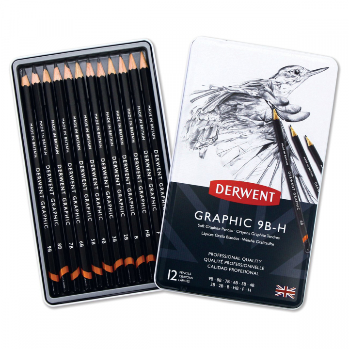 Graphic Bleistift 12er-Set 9B-H in der Gruppe Künstlerbedarf / Buntstifte und Bleistifte / Grafit- und Bleistifte bei Pen Store (128168)