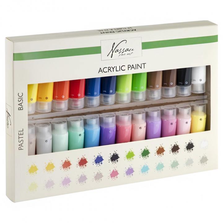Acrylfarben 22 ml 24-set in der Gruppe Künstlerbedarf / Künstlerfarben / Acrylfarbe bei Pen Store (128545)