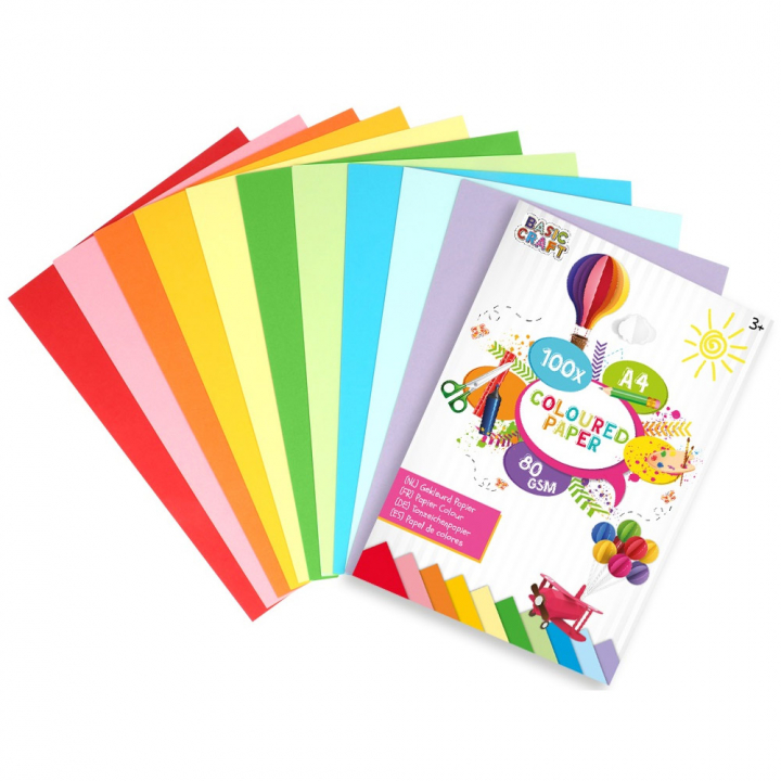 Farbiges Papier A4 100 Blatt in der Gruppe Kids / Spaß und Lernen / Zeichenblöcke und Papier für Kinder bei Pen Store (128574)