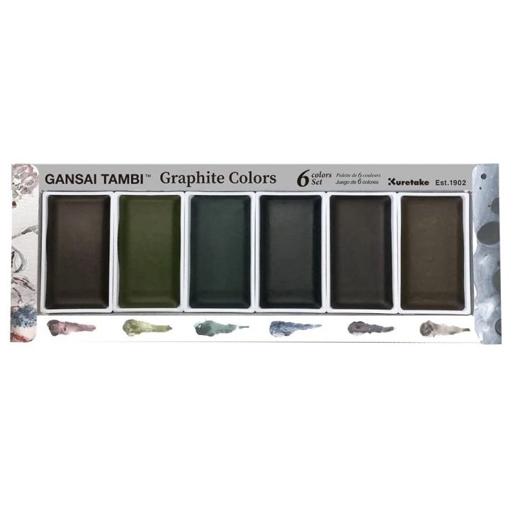 Gansai Tambi Akvarell 6er-set Graphite Colors in der Gruppe Künstlerbedarf / Künstlerfarben / Aquarell bei Pen Store (128725)