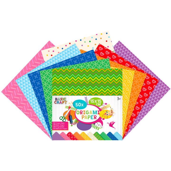 Origami Faltblätter 15x15cm, 50 stk in der Gruppe Kids / Spaß und Lernen / Zeichenblöcke und Papier für Kinder bei Pen Store (129388)
