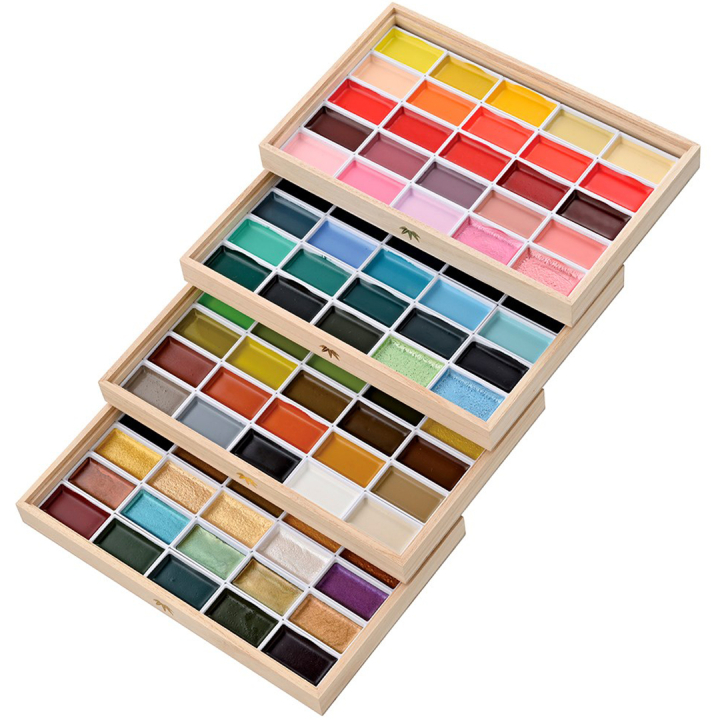 Gansai Tambi Akvarell 100er-Set in der Gruppe Künstlerbedarf / Künstlerfarben / Aquarell / Aquarellfarbe im Napf bei Pen Store (129541)