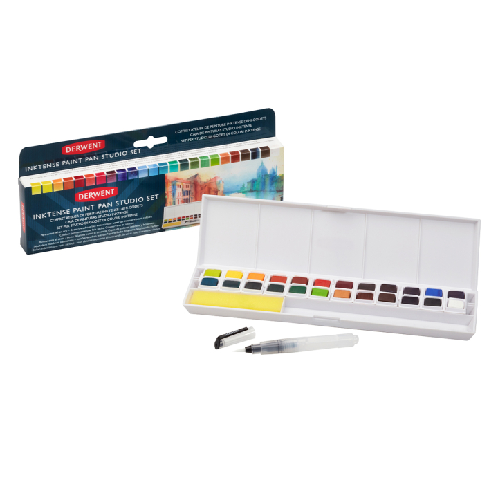 Inktense Paint Pan Set Studio 24 1/2-Näpfe in der Gruppe Künstlerbedarf / Künstlerfarben / Aquarell bei Pen Store (129546)